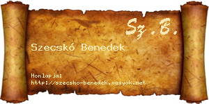 Szecskó Benedek névjegykártya