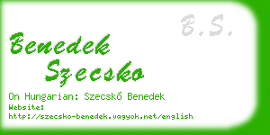 benedek szecsko business card