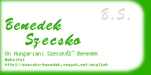 benedek szecsko business card